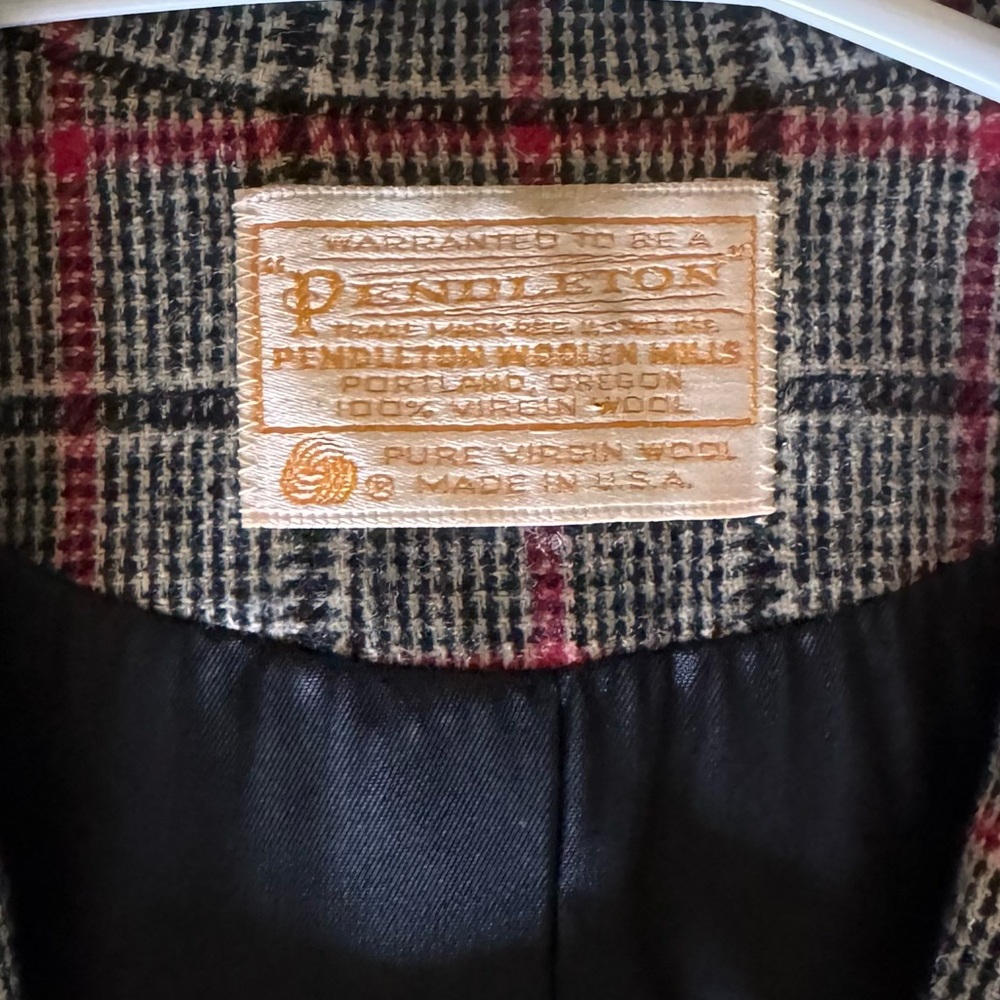 Pendleton Wool Plaid Vintage Blazer with Red Accents Womens 10 - Picture 5 of 9
